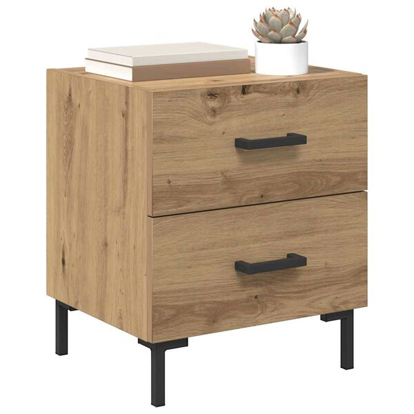 vidaXL Cabinet de chevet avec tiroir Ch&ecirc;ne artisanal 40 x 35 x 47,5 cm