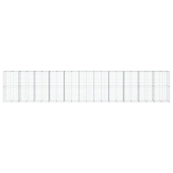 vidaXL Panier gabion avec couvercle 1100x100x200 cm fer galvanisé