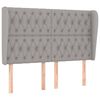 vidaXL T&ecirc;te de lit avec oreilles Gris clair 147x23x118/128 cm Tissu