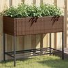 vidaXL Jardini&egrave;res avec &eacute;tag&egrave;re 2 pcs brun 90x40x75 cm r&eacute;sine tress&eacute;e