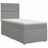 vidaXL Lit boxspring avec matelas Gris clair Simple Tissu