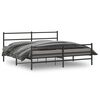 vidaXL Cadre de lit métal sans matelas avec pied de lit noir 193x203cm