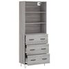 vidaXL Buffet haut Sonoma gris 69,5x34x180 cm Bois d'ing&eacute;nierie