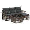 vidaXL Ensemble de canap&eacute; de jardin 5 pc Gris polyrotin