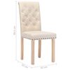 vidaXL Chaises &agrave; manger lot de 4 cr&egrave;me tissu