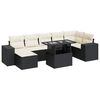 vidaXL Salon de jardin 8 pcs avec coussins noir résine tressée
