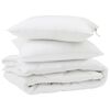 vidaXL Couette avec oreiller 3 pcs Blanc Microfibre