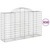 vidaXL Paniers à gabions arqués 50 pcs 200x50x120/140 cm Fer galvanisé