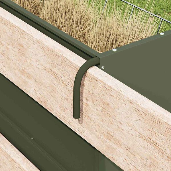 vidaXL R&acirc;telier &agrave; foin suspendu Vert olive 61 x 33 x 66 cm