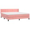 vidaXL Sommier &agrave; lattes de lit avec matelas Rose 160x200 cm Velours