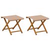 vidaXL Chaise Longue 2 pc Bois d'eucalyptus massif Taupe