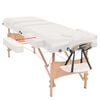 vidaXL Table de massage pliable et tabouret 10 cm d'&eacute;paisseur Blanc