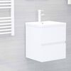 vidaXL Armoire d'évier avec lavabo intégré Blanc Aggloméré