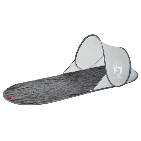 vidaXL Tente de plage gris escamotable imperm&eacute;able