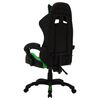 vidaXL Fauteuil de jeux vidéo avec LED RVB Vert et noir Similicuir