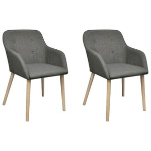 vidaXL Chaises &agrave; manger lot de 2 gris clair tissu et ch&ecirc;ne massif