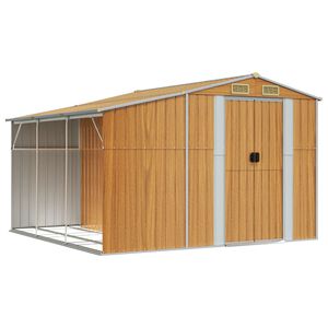 vidaXL Abri de jardin marron clair 277x279x179 cm M&eacute;tal galvanis&eacute;
