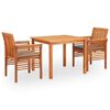 vidaXL Ensemble &agrave; manger d'ext&eacute;rieur 3 pcs et coussins Acacia solide