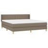 vidaXL Sommier &agrave; lattes de lit avec matelas Taupe 160x200 cm Tissu