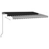 vidaXL Auvent automatique et capteur de vent/LED 450x300 cm Anthracite
