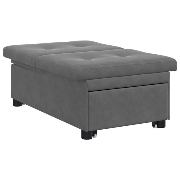 vidaXL Canap&eacute;-lit escamotable Gris fonc&eacute; 194 x 67 x 82 cm Microfibre