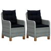 vidaXL Chaises de jardin avec coussins lot de 2 R&eacute;sine tress&eacute;e