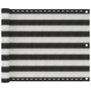 vidaXL &Eacute;cran de balcon PEHD 75x300 cm Anthracite et blanc