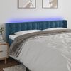 vidaXL T&ecirc;te de lit &agrave; LED Bleu fonc&eacute; 183x16x78/88 cm Velours