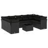 vidaXL Salon de jardin 10 pcs avec coussins noir r&eacute;sine tress&eacute;e