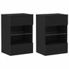 vidaXL Meuble TV 2 pcs Noir 40 x 30 x 60,5 cm Bois d'ingénierie