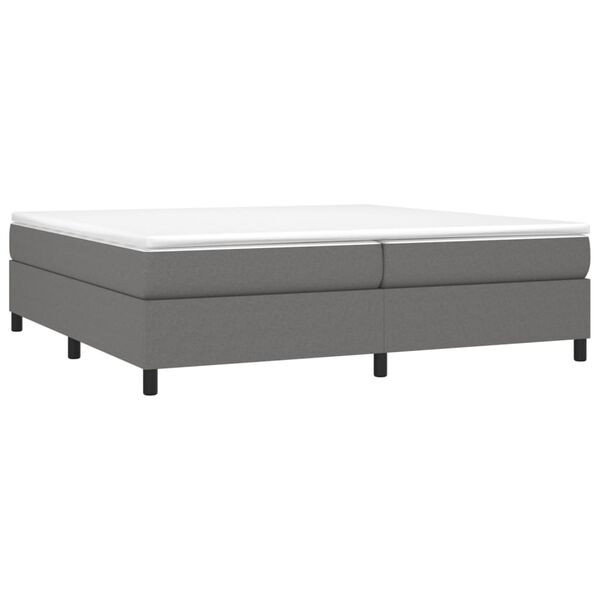 vidaXL Sommier à lattes de lit avec matelas Gris foncé 200x200cm Tissu