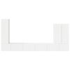 vidaXL Ensemble de meuble TV mural Montage mural 6 pcs Blanc brillant