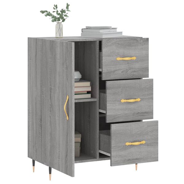 vidaXL Buffet sonoma gris 69,5x34x90 cm bois d'ing&eacute;nierie