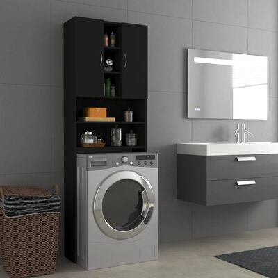 vidaXL Meuble pour machine à laver Noir 64x25,5x190 cm