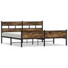 vidaXL Cadre de lit en m&eacute;tal sans matelas ch&ecirc;ne fum&eacute; 193x203 cm