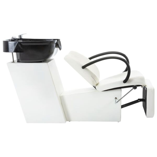 vidaXL Chaise de salon avec lavabo Noir et blanc Similicuir