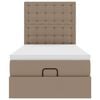 VidaXL Lit ottoman et matelas cappuccino 80x200 cm similicuir