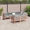 vidaXL Salon de jardin 7 pcs et coussins bois massif sapin de douglas