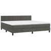 vidaXL Sommier &agrave; lattes de lit et matelas Gris fonc&eacute; 200x200cm Velours