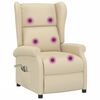vidaXL Fauteuil électrique de massage à oreilles crème tissu