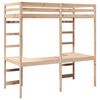 vidaXL Cadre de lit mezzanine Naturel 90 x 190 cm Pin massif