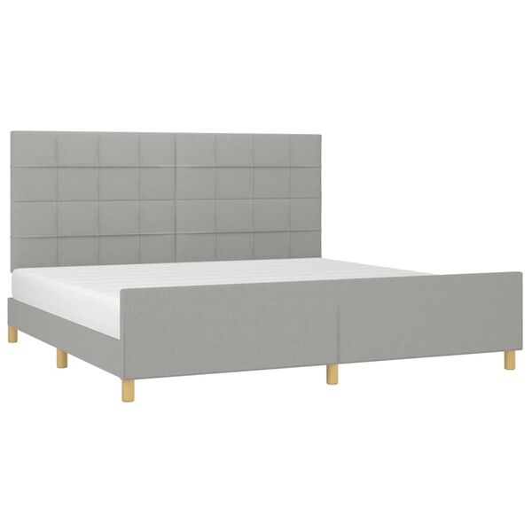 vidaXL Cadre de lit sans matelas gris clair 200x200 cm tissu