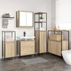 vidaXL Ensemble de mobilier de salle de bain avec &eacute;tag&egrave;re 5 pcs Beige