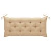 vidaXL Balancelle avec coussin beige 120 cm Bois de teck solide