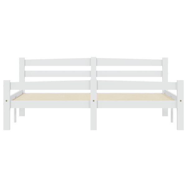vidaXL Cadre de lit sans matelas blanc bois de pin massif 160x200 cm