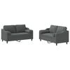 vidaXL Ensemble de canap&eacute;s 2 pcs coussins gris fonc&eacute; tissu