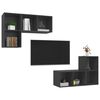 vidaXL Meubles TV muraux 4 pcs Gris Bois d'ing&eacute;nierie