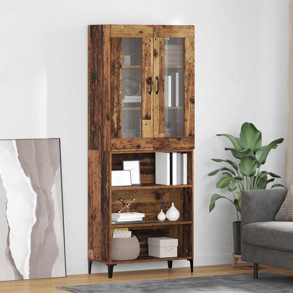 vidaXL Haut Armoire Bois Ancien 69,5 x 34 x 180 cm Bois d'ing&eacute;nierie