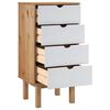 vidaXL Commode OTTA marron et blanc 45x39x90 cm bois de pin massif
