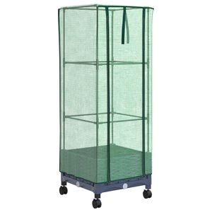 vidaXL Jardini&egrave;re de jardin avec couverture de serre et roues PP
